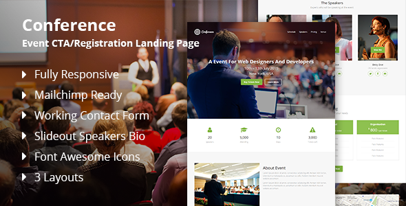 Event Registration Pages template design